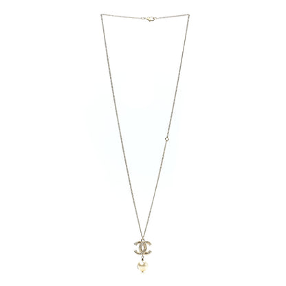 Chanel Pearl CC Pendant Necklace Gold 3 of 9