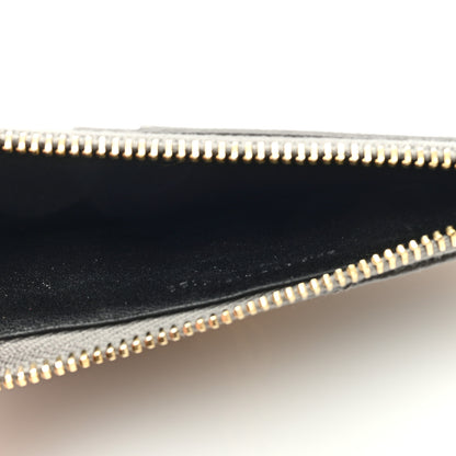 Saint Laurent Grain De Poudre Matelasse Chevron Monogram Fragments Zippered Card Case Fog 5 of 6