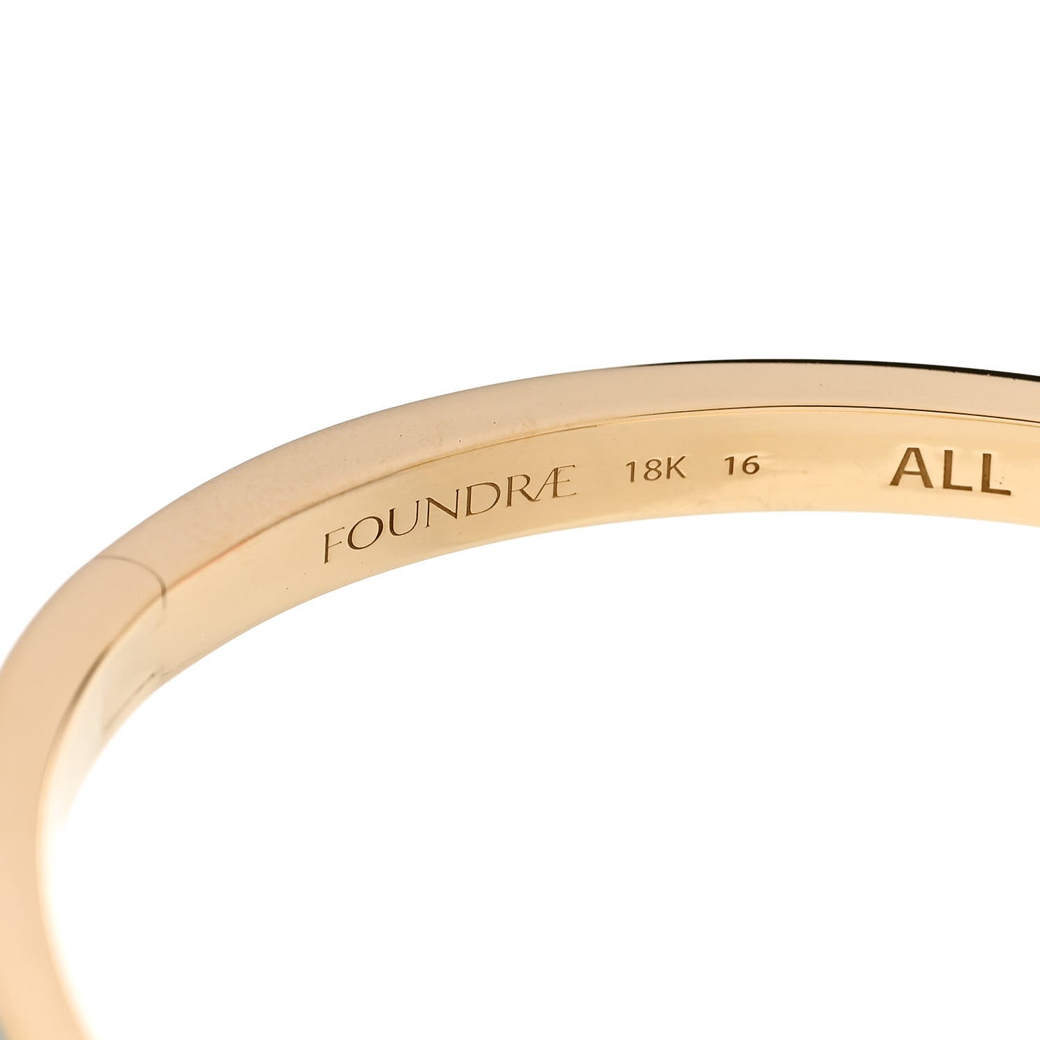 Foundrae 18K Yellow Gold Ceramic Omne Bonum Reverie Thin Bangle Bracelet 3 of 5