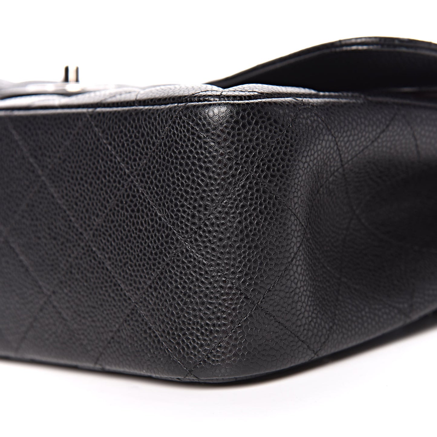 Caviar Quilted Jumbo Double Flap Black