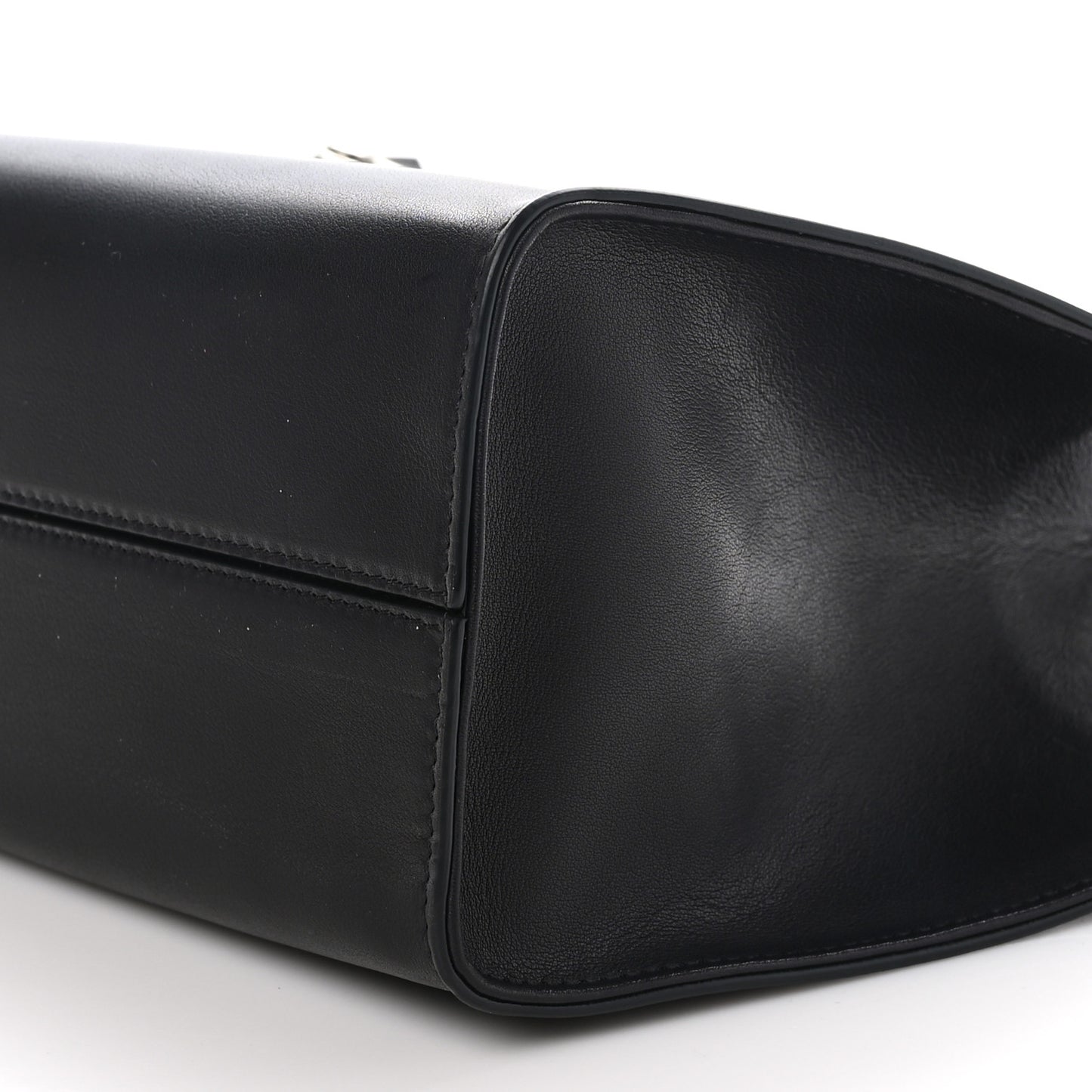 Polished Saddle Calfskin Small Alexia Bag Black