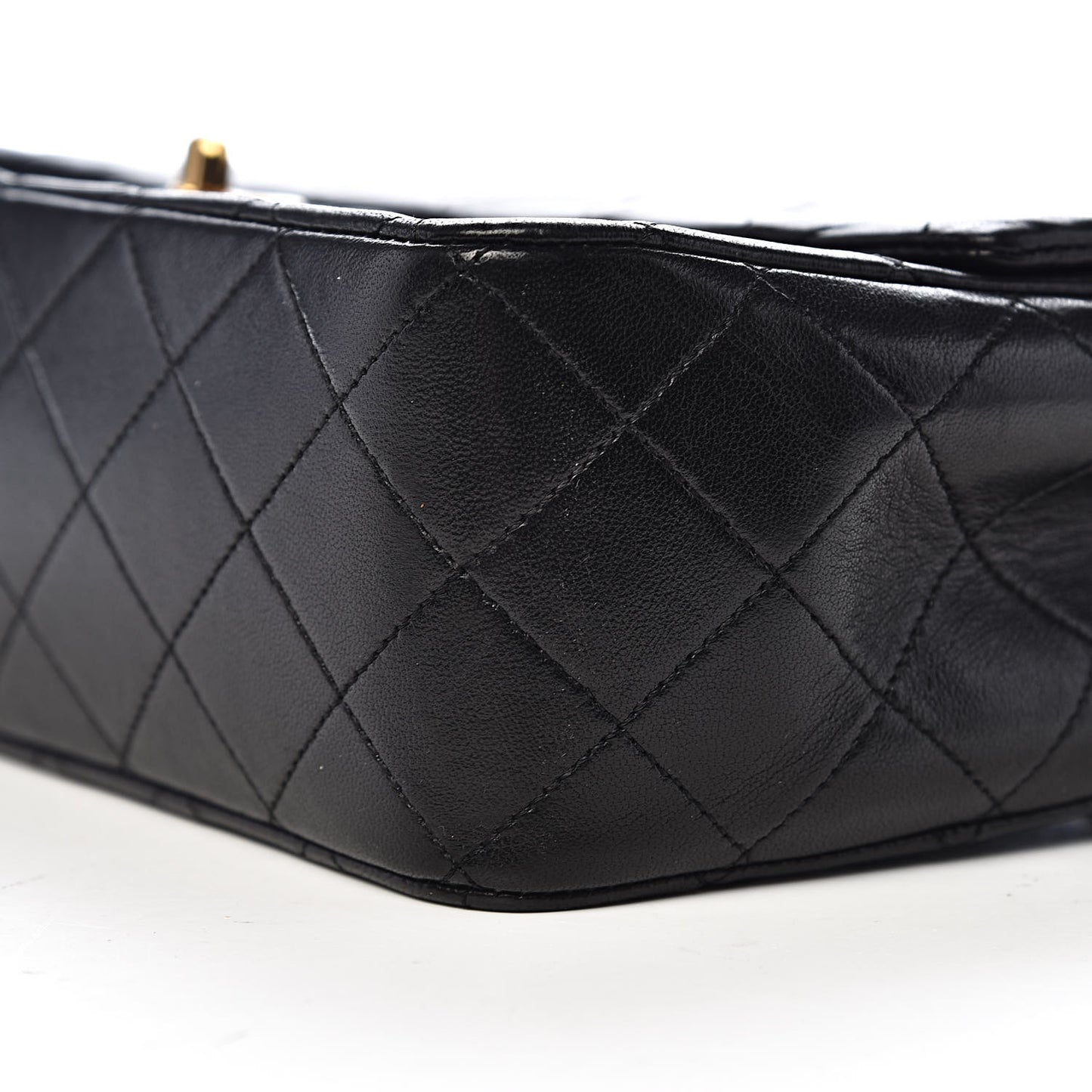 Lambskin Quilted Medium Single Flap Black