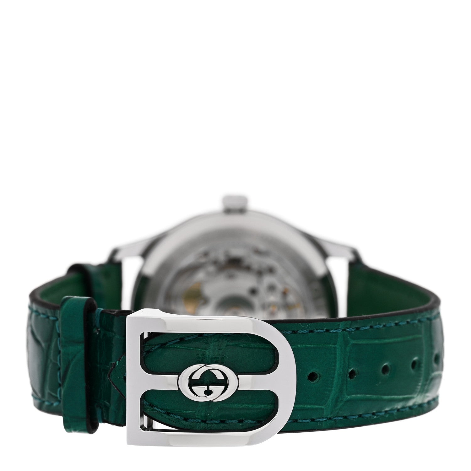 Gucci Stainless Steel Alligator Malachite 38mm G-Timeless Bee Automatic Watch 3 of 5