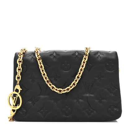 Louis Vuitton Lambskin Embossed Monogram Pochette Coussin Black 1 of 9