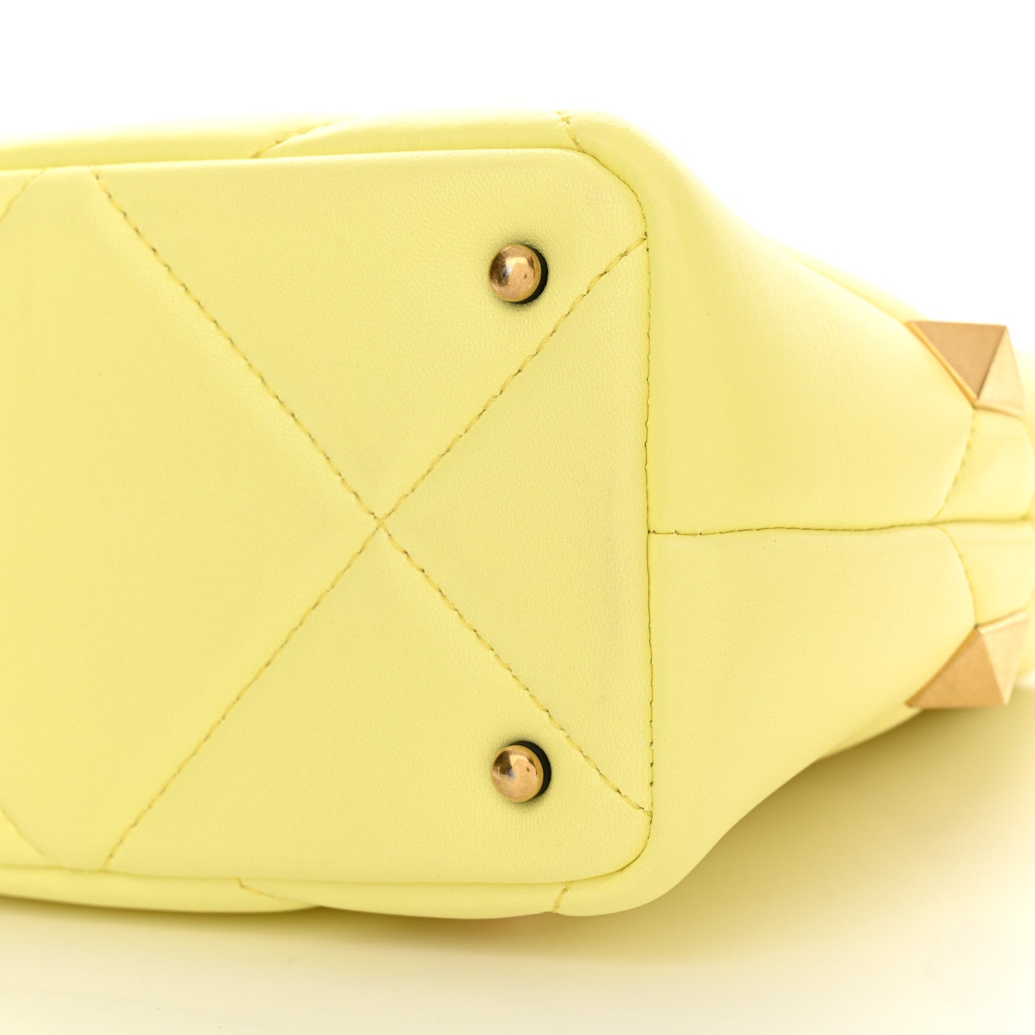 Valentino Garavani Nappa Small Roman Stud The Handle Bag Lime Sorbet 10 of 11