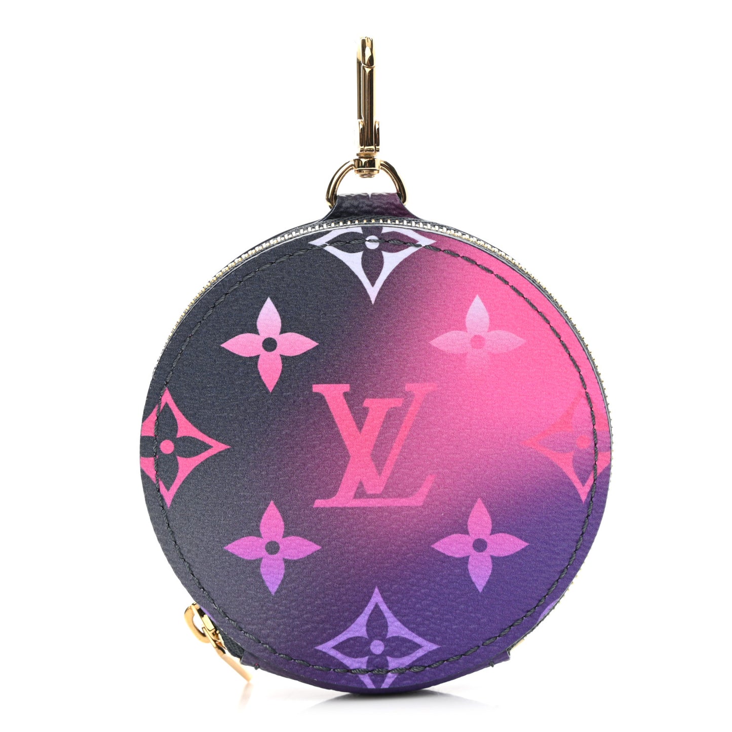 Monogram Spring In The City Papillon BB Round Coin Purse Midnight Fuchsia