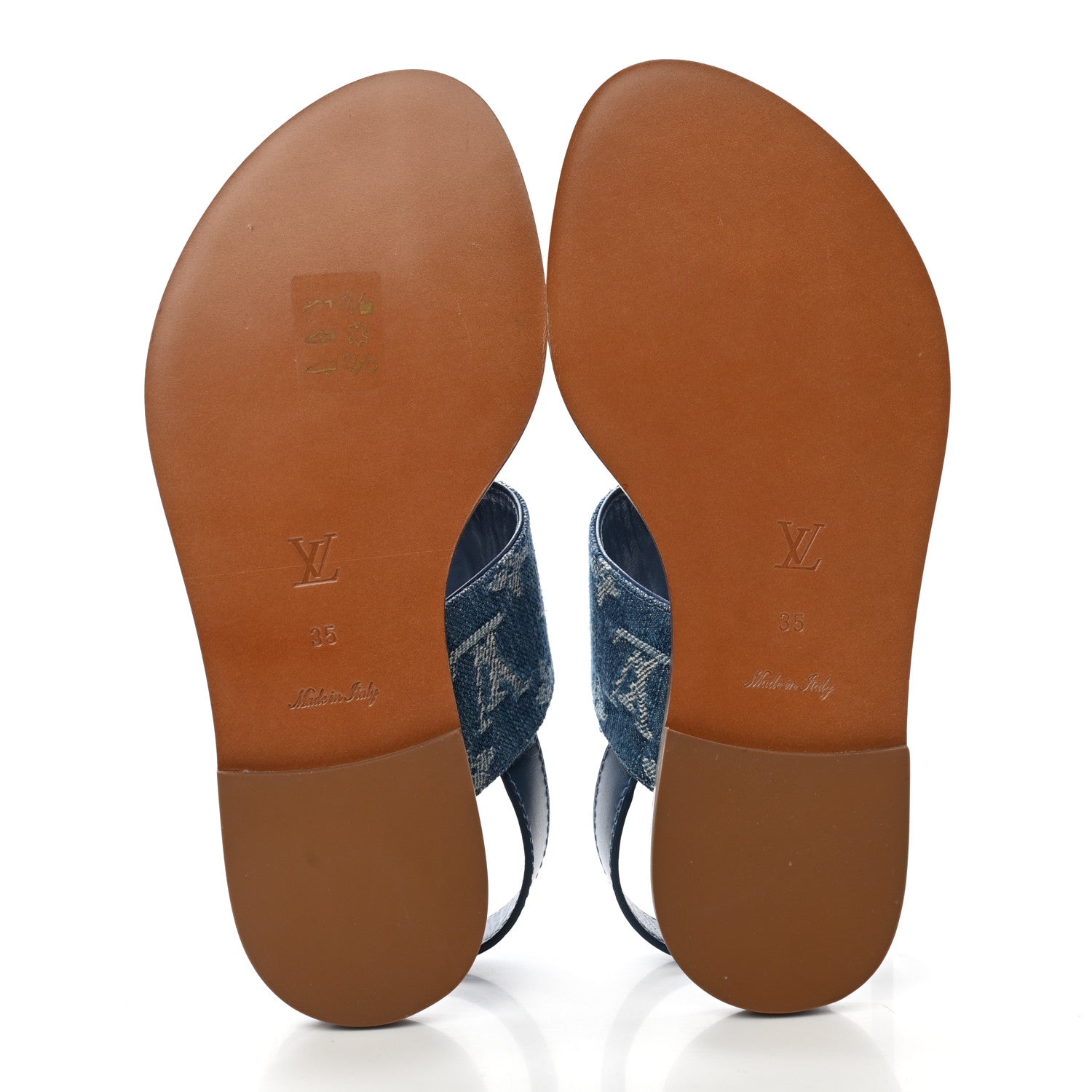 Louis Vuitton Monogram Denim Starboard Flat Thong Sandal 35 Blue 5 of 9