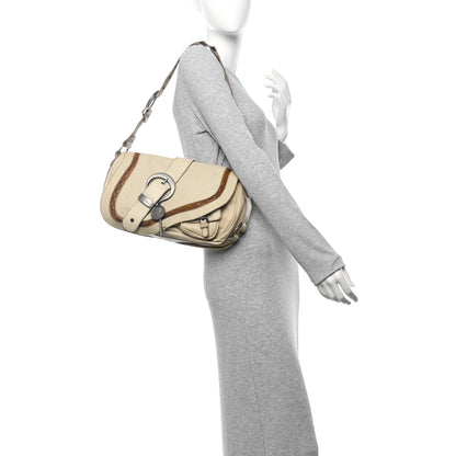 Christian Dior Calfskin Medium Gaucho Double Saddle Bag Ivory 2 of 11