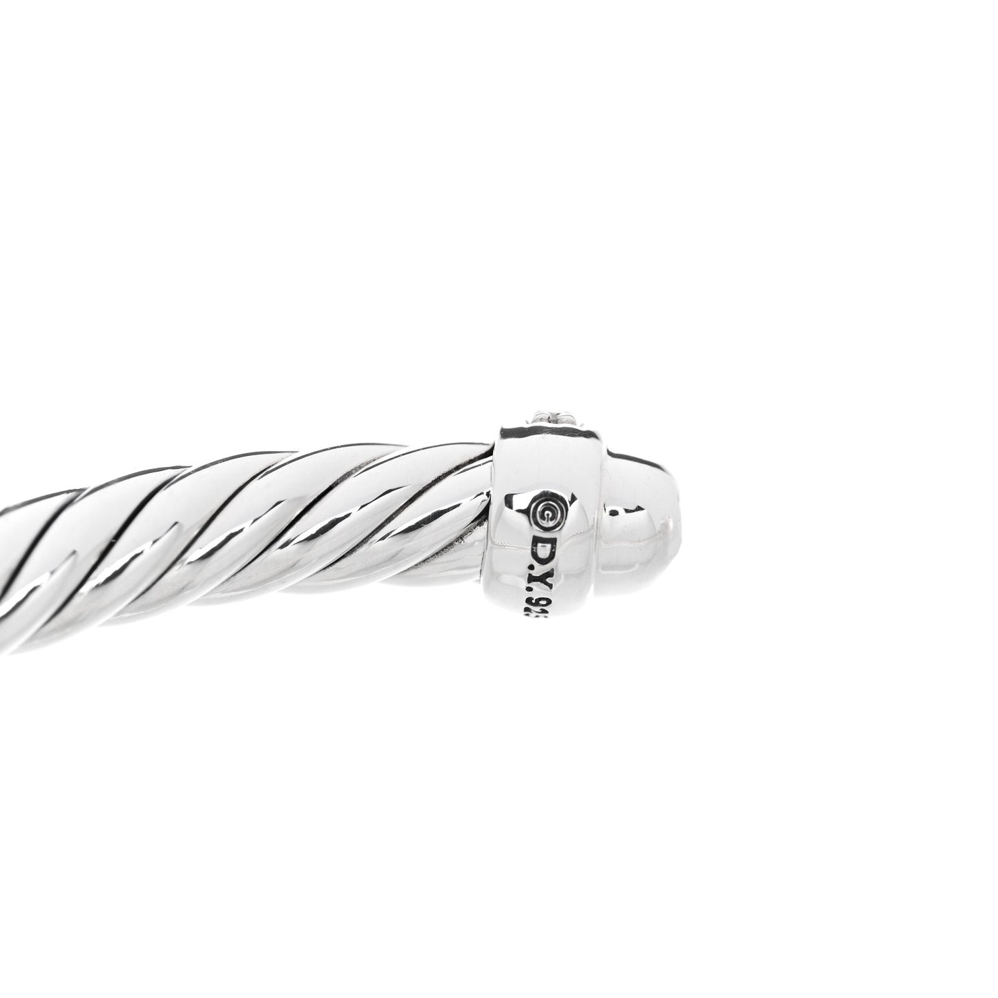 Sterling Silver Diamond 4mm Cable Flex Bracelet
