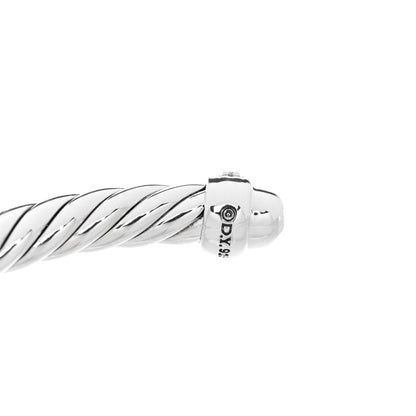 David Yurman Sterling Silver Diamond 4mm Cable Flex Bracelet 3 of 4