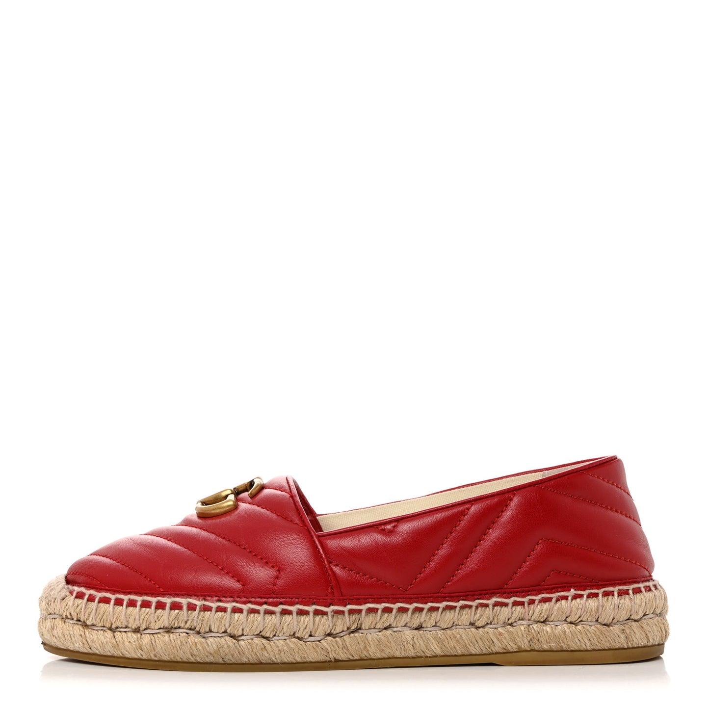 Nappa Matelasse GG Marmont Espadrilles 38 Hibiscus Red