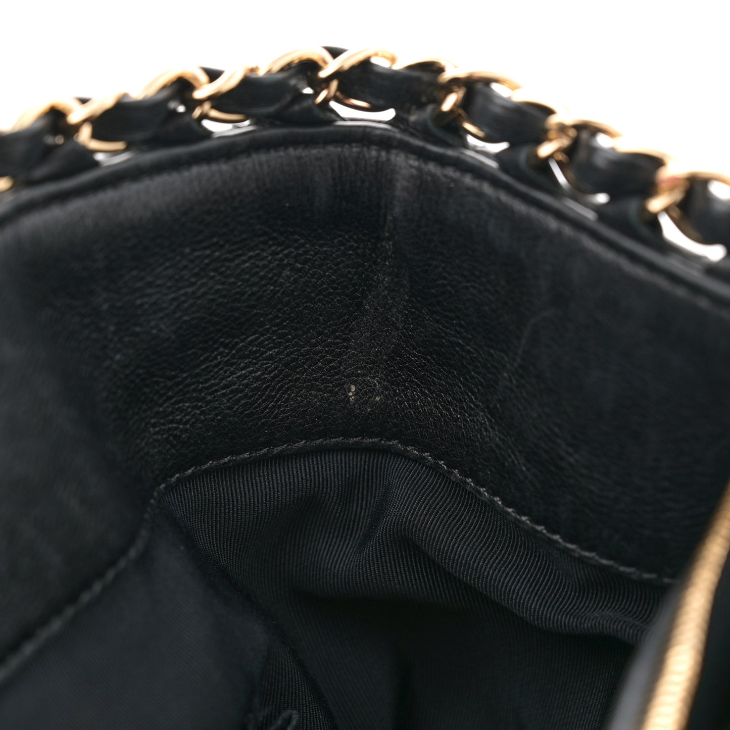 Calfskin Quilted Small Chain Me Tote Black