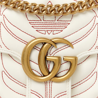 Gucci X Adidas Calfskin Matelasse Small GG Marmont Shoulder Bag Off White 9 of 11