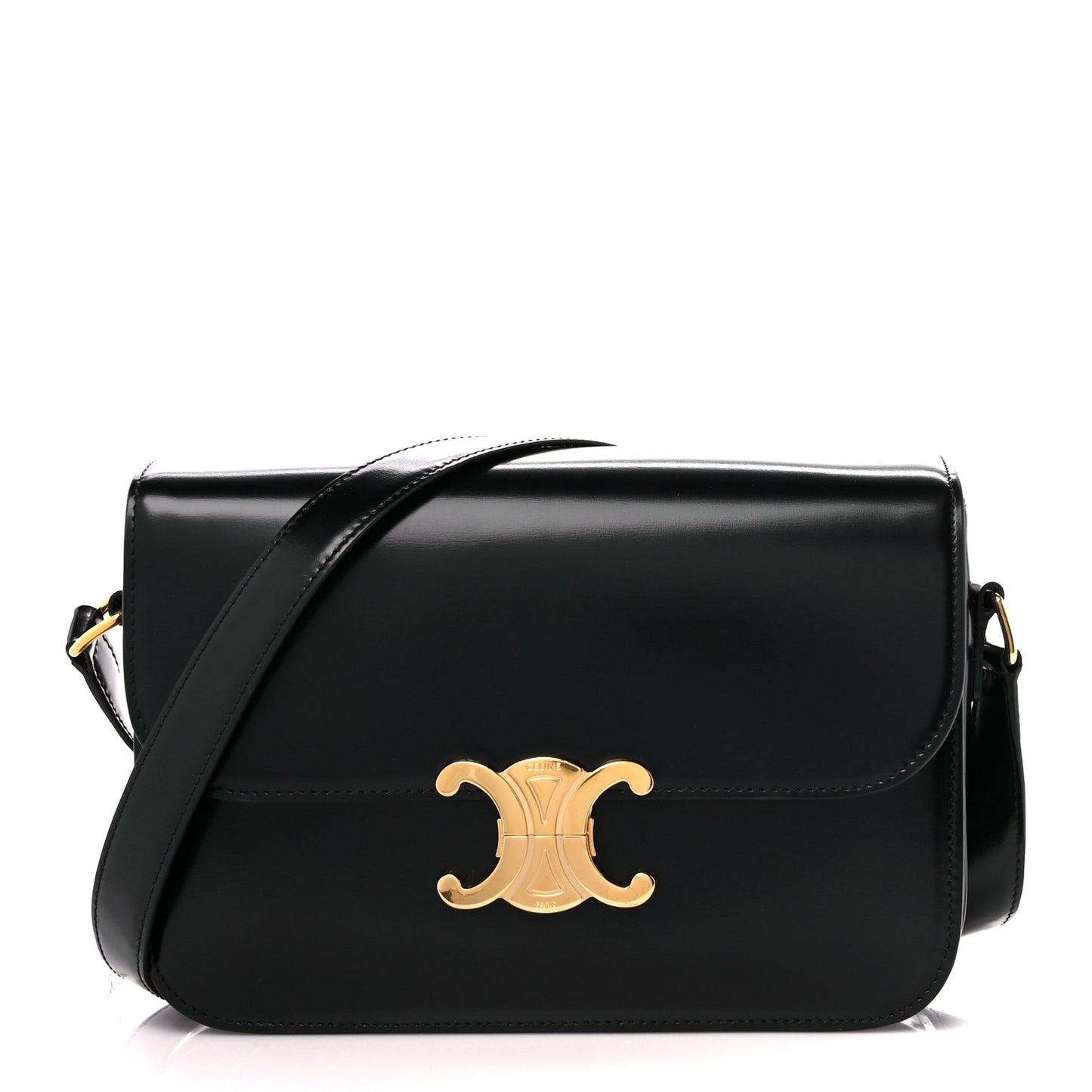 Shiny Calfskin Medium Triomphe Black