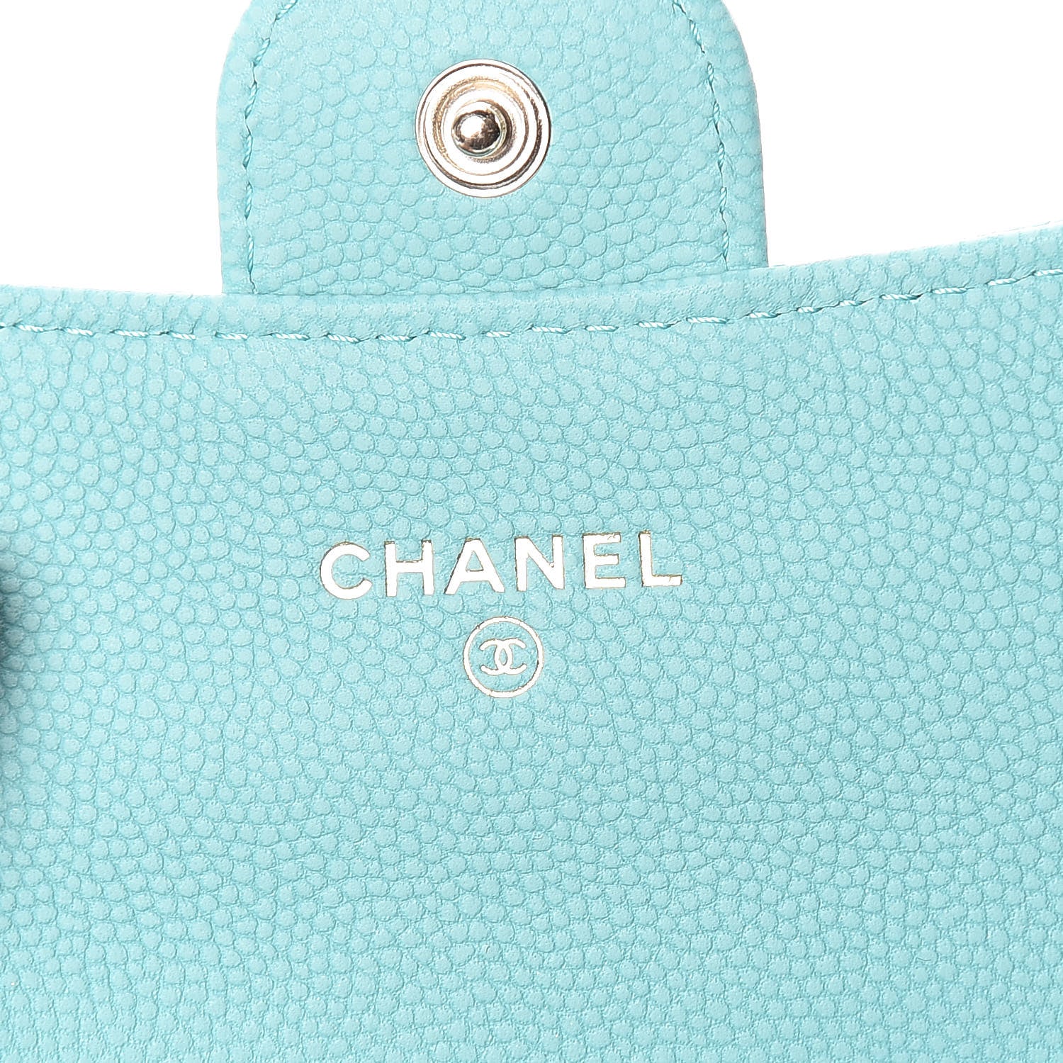 Chanel Caviar Chevron Quilted Card Holder Wallet Green 6 of 9