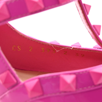 Valentino Garavani Patent Lacquer Monochrome Rockstud Ankle Strap 100mm Pumps 39 Pink PP 9 of 9