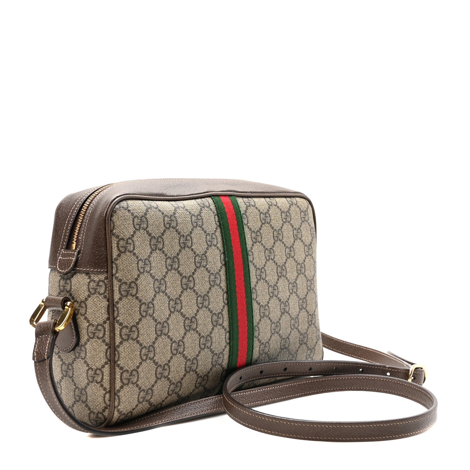 Gucci GG Supreme Monogram Web Small Ophidia Shoulder Bag Brown 3 of 10