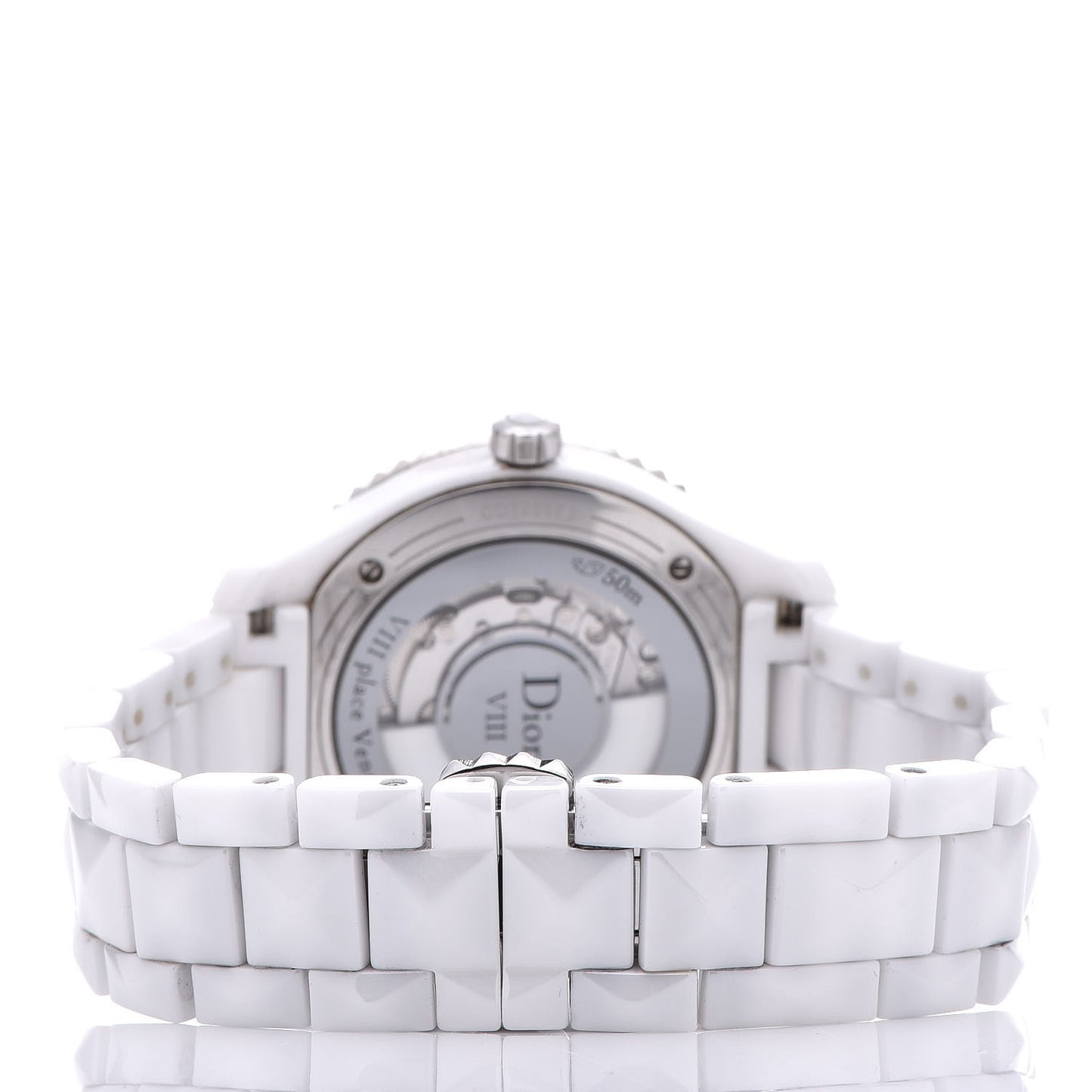 Stainless Steel Ceramic Diamond Mother of Pearl 33mm Dior VIII Automatic Watch White