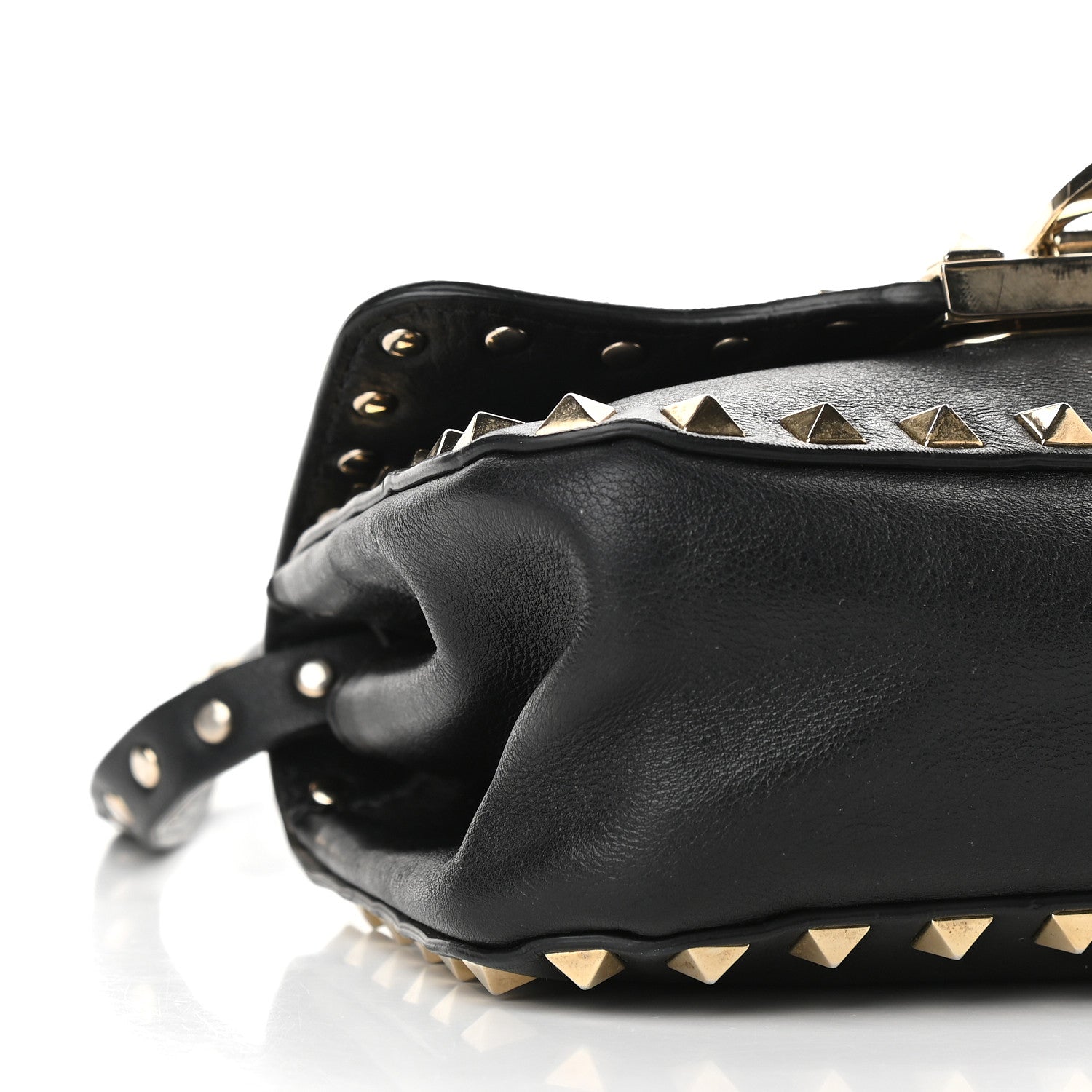 Valentino Garavani Vitello Mini Rockstud Flap Saddle Crossbody Bag Black 7 of 8