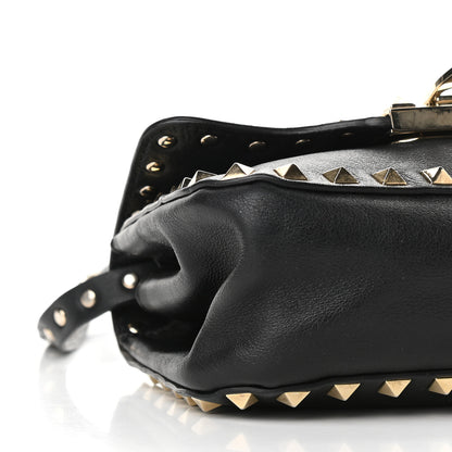 Valentino Garavani Vitello Mini Rockstud Flap Saddle Crossbody Bag Black 7 of 8