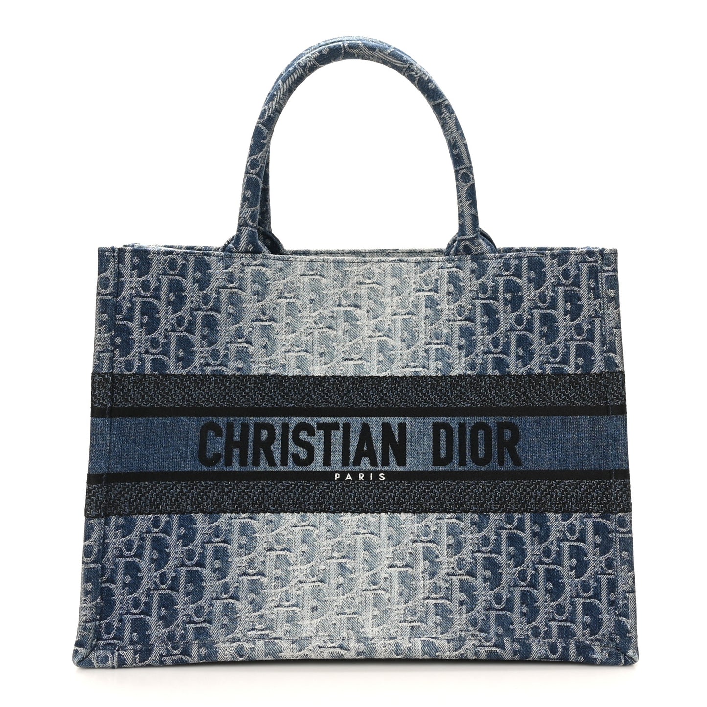 Oblique Denim Medium Book Tote Blue
