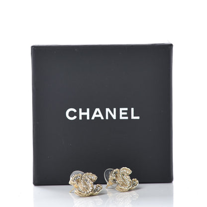 Chanel Crystal Timeless CC Earrings Gold 5 of 5
