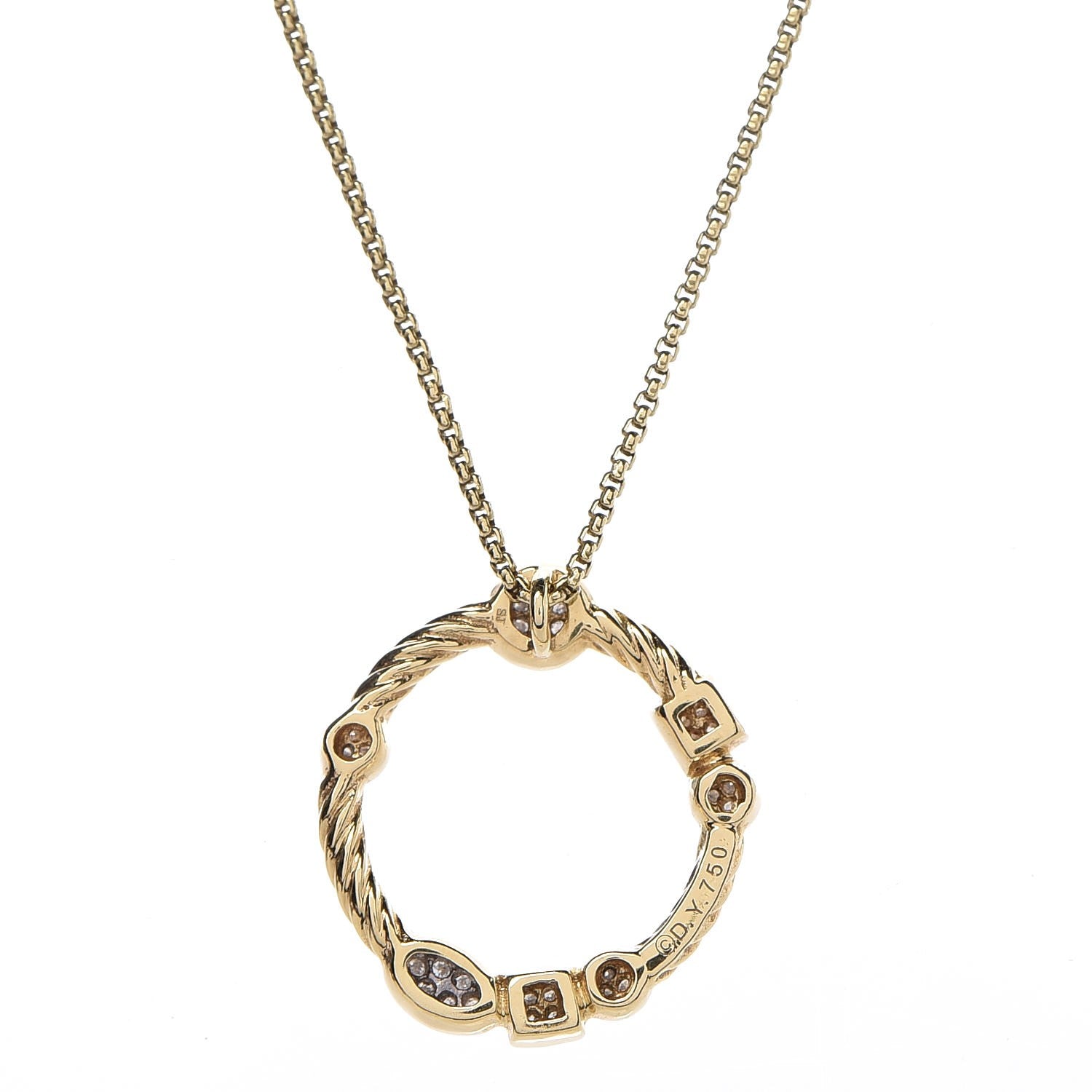 David Yurman 18K Yellow Gold Diamond Confetti Necklace 5 of 6