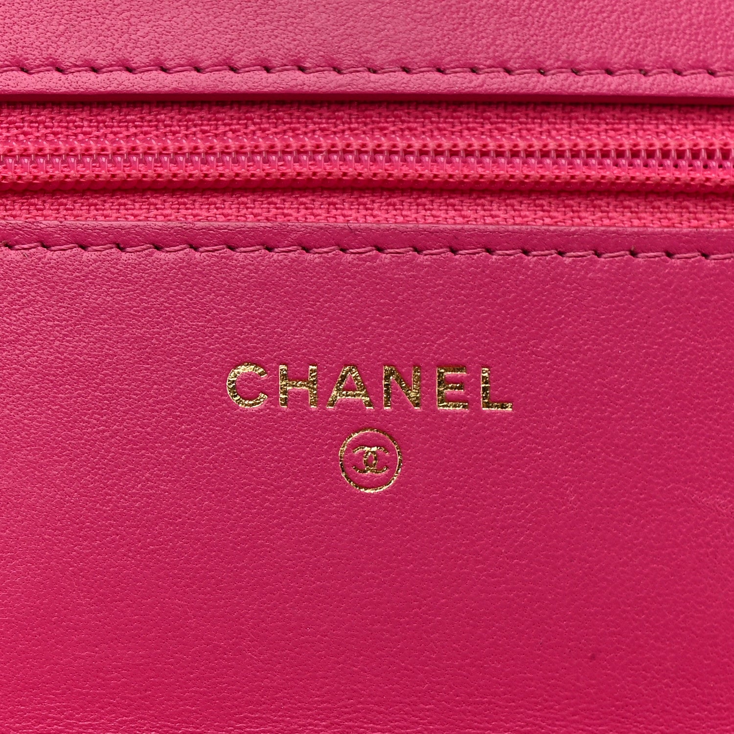 Chanel Wool Tweed Lambskin Quilted Chanel 19 Wallet On Chain WOC Fuchsia 6 of 10