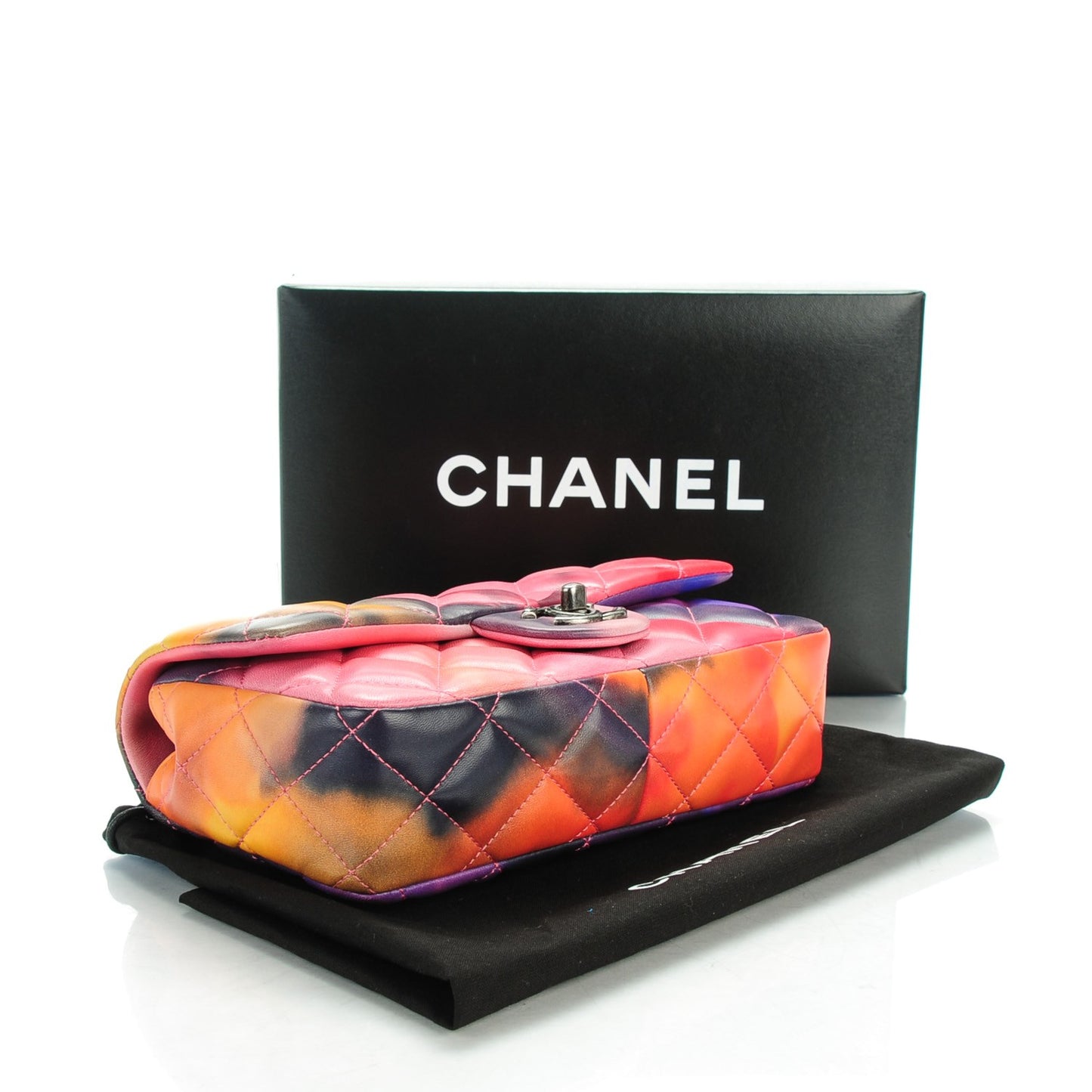 Printed Lambskin Quilted Small Flower Power Flap