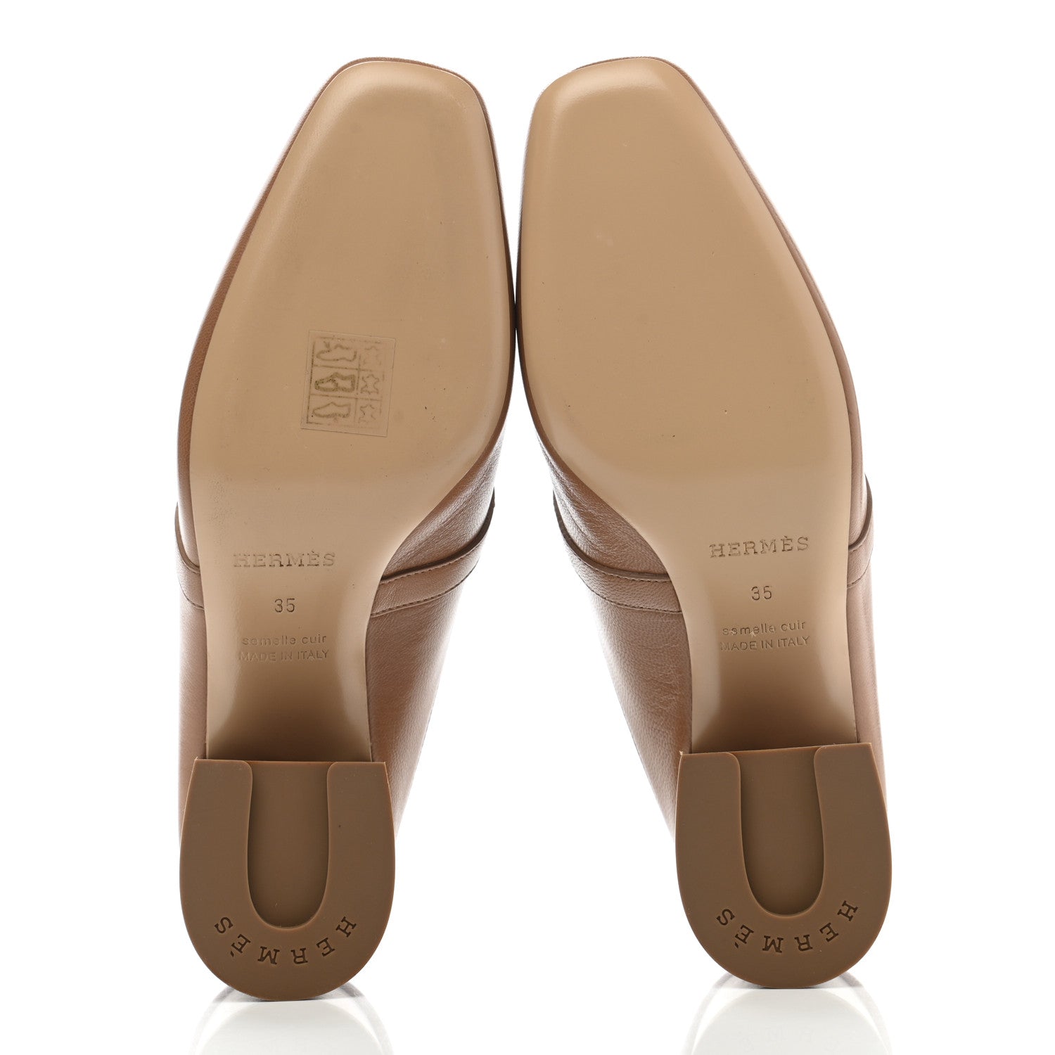Hermes Goatskin Blossom Mules 35 Marron Havane 5 of 10