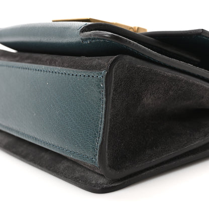 Givenchy Goatskin Suede Mini GV3 Shoulder Bag Prussian Blue Grey 9 of 9