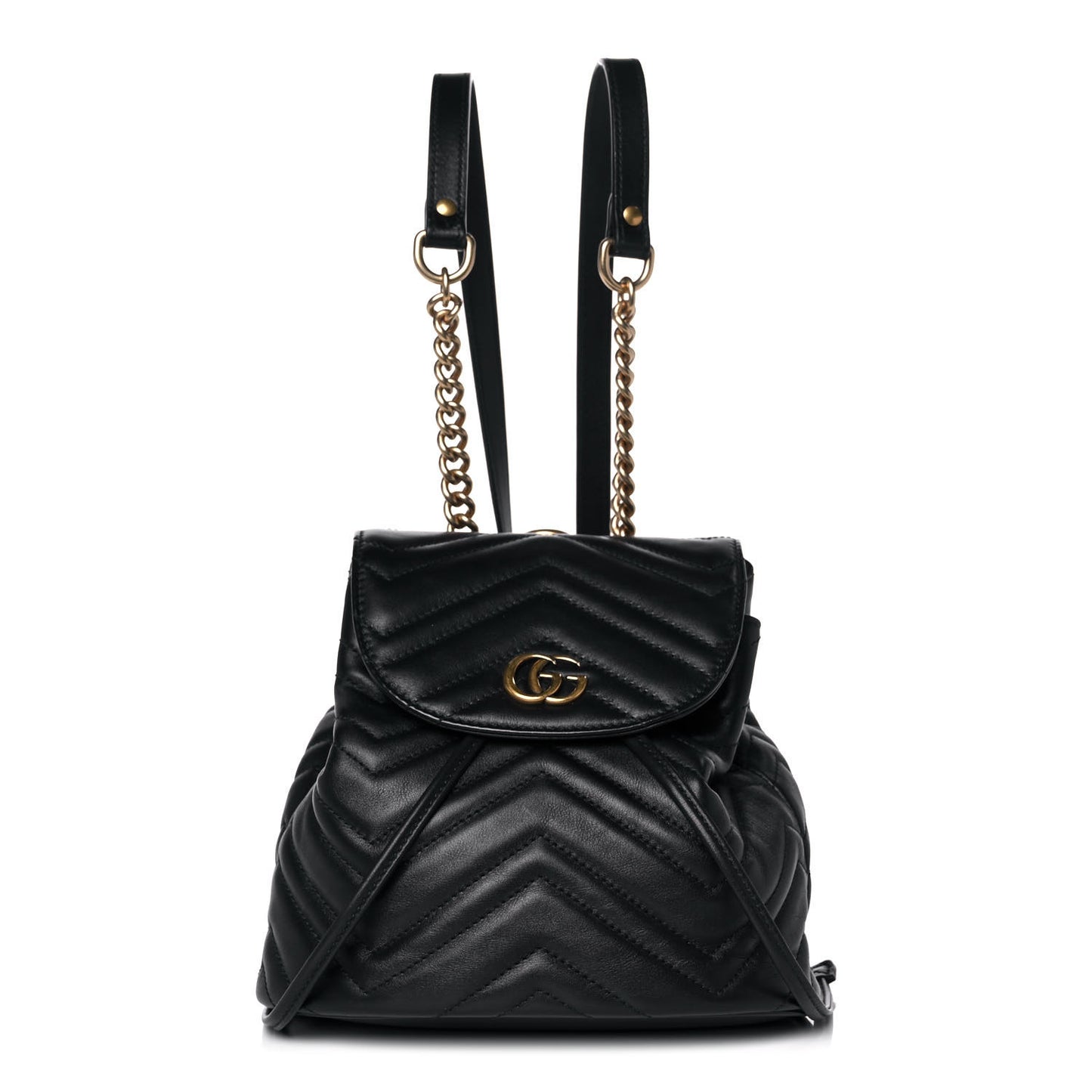 Calfskin Matelasse GG Marmont Flap Backpack Black