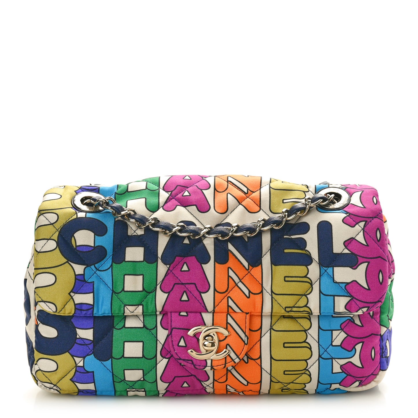 Printed Silk CC Small Single Flap Multicolor