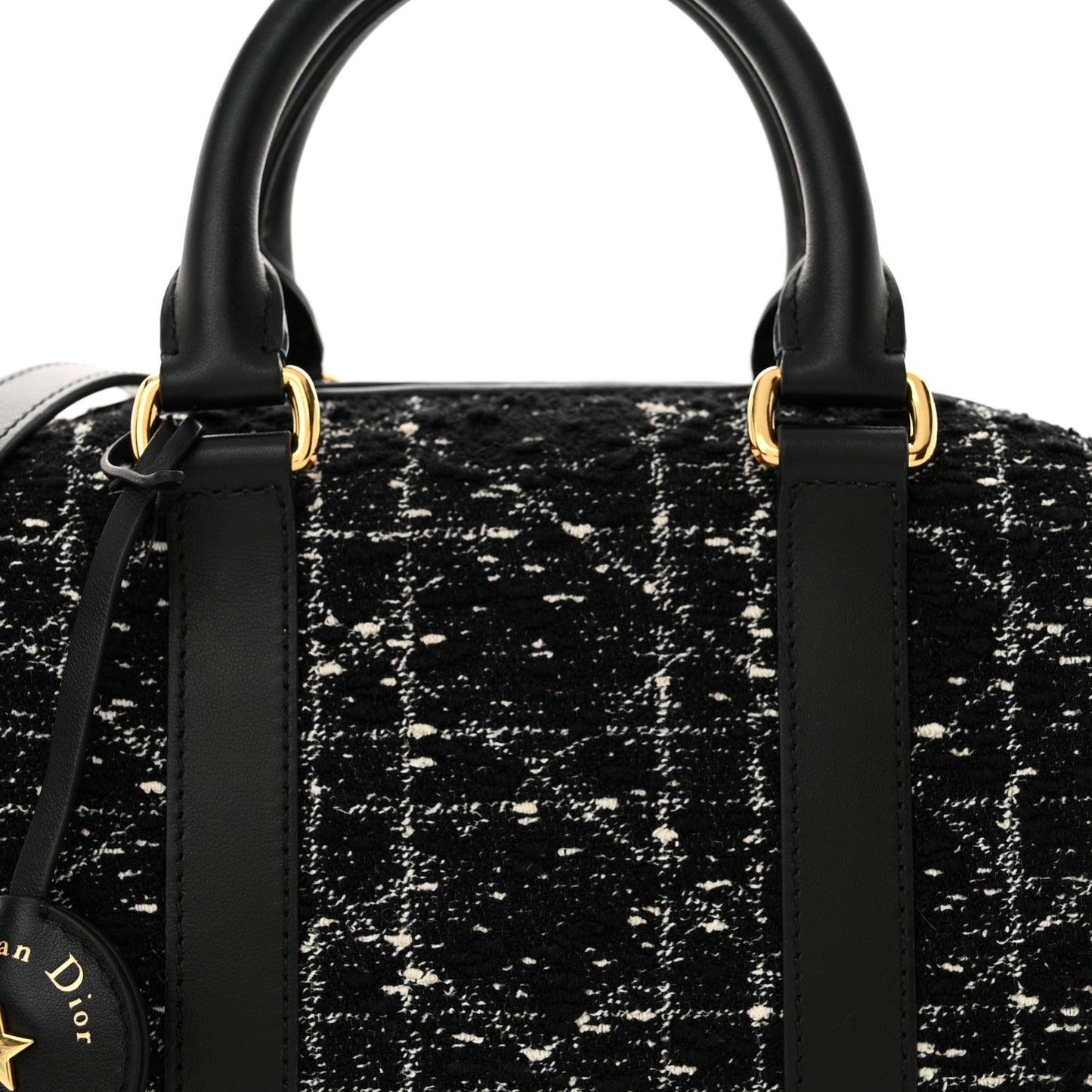 Tweed Cannage Groove 20 Bag Black White