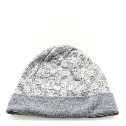 Louis Vuitton Wool Bonnet Petit Damier Beanie Hat Grey 2 of 4