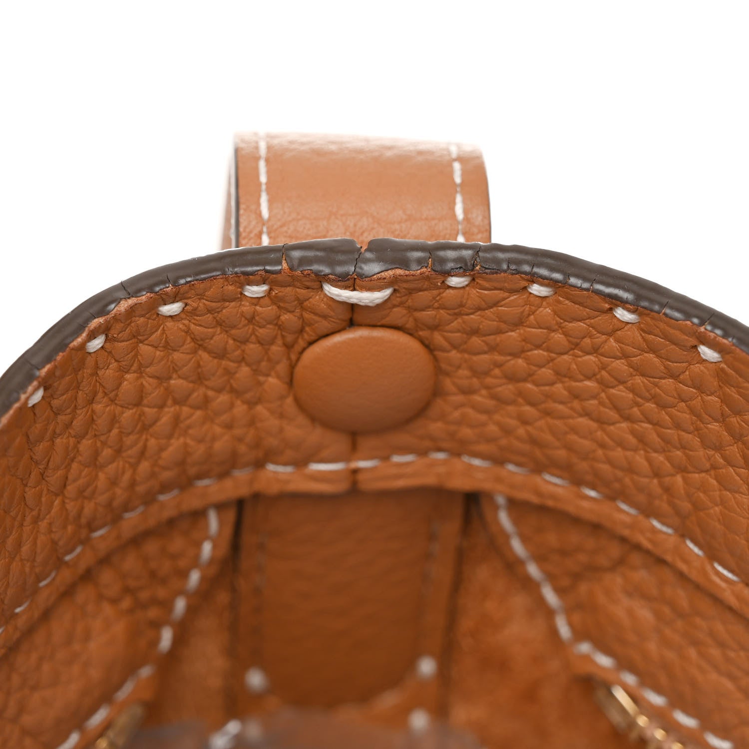 Delvaux Taurillon Pin Daily Surpique Bucket Vegetal Ivory 18 of 19
