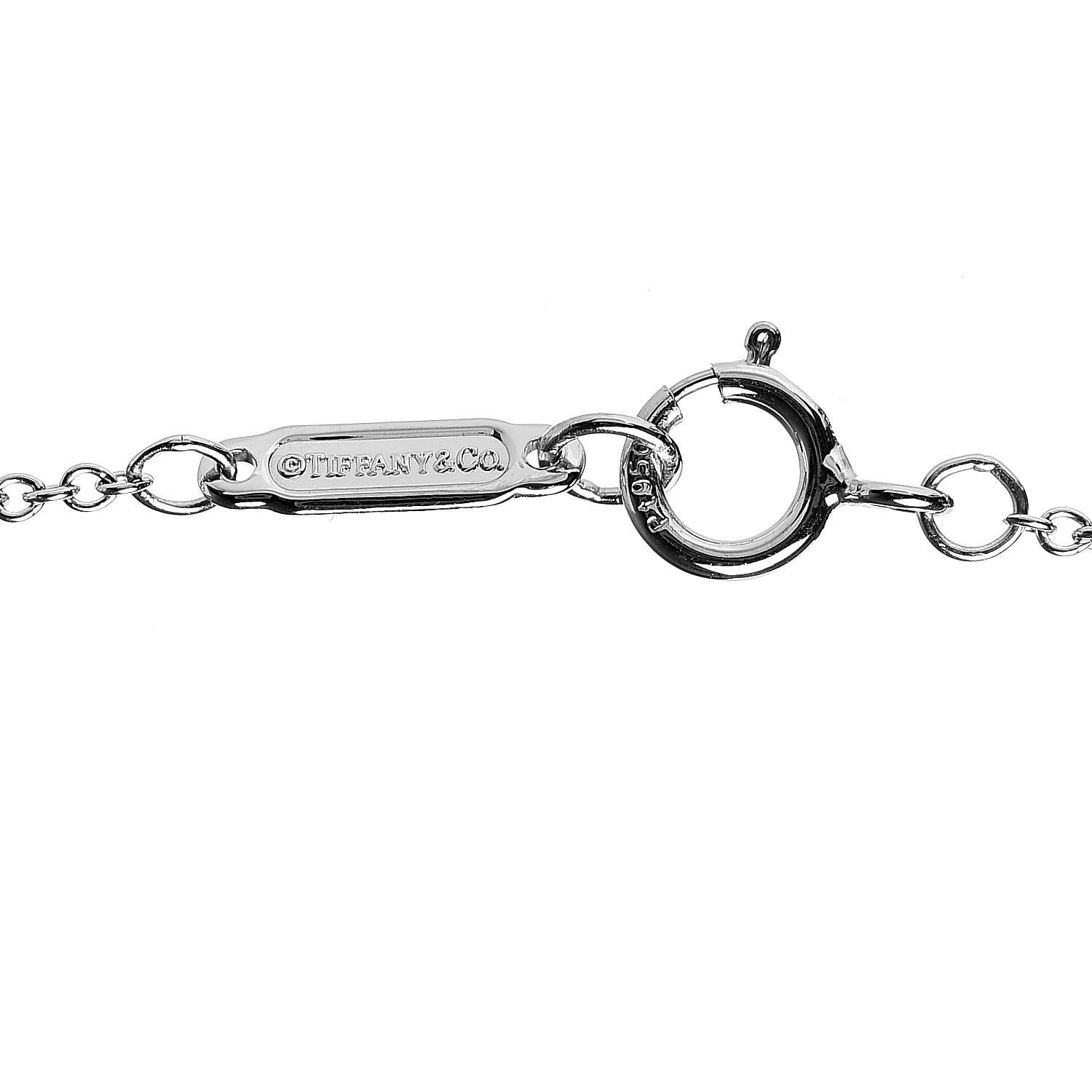 Tiffany Platinum Diamond Mini Heart Pendant Necklace 5 of 7