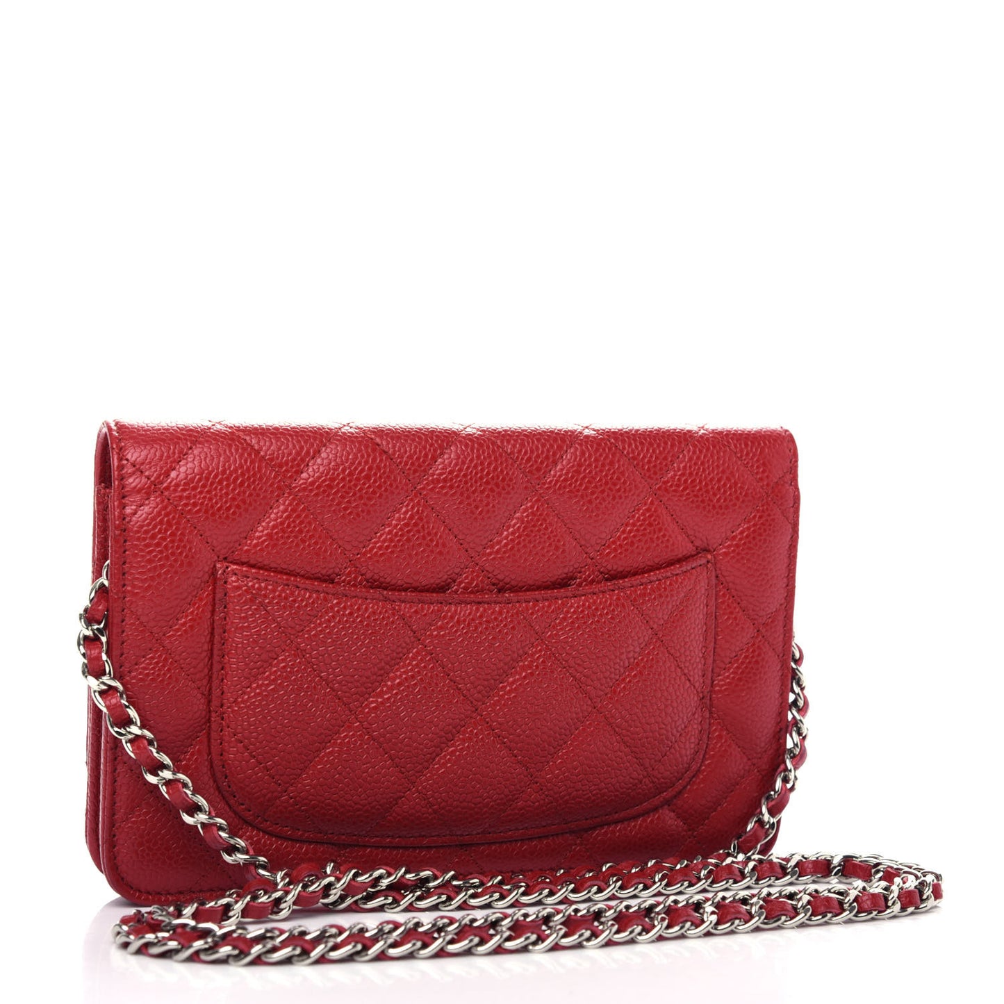 Caviar Quilted Wallet On Chain WOC Red
