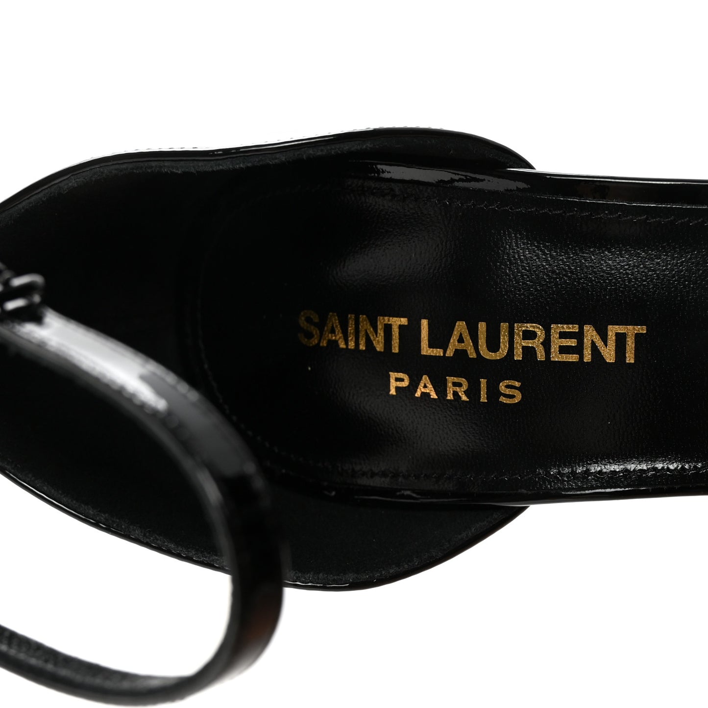 Patent Calfskin Opyum 110 Sandals 38 Black Gold