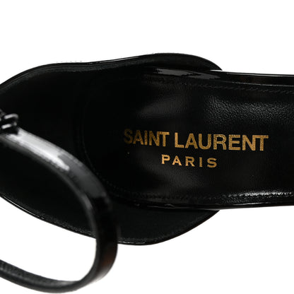 Saint Laurent Patent Calfskin Opyum 110 Sandals 38 Black Gold 16 of 18