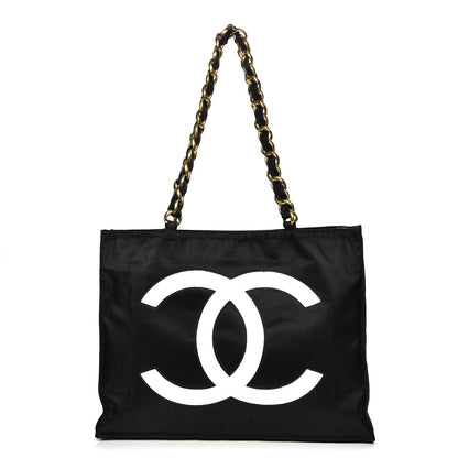 Chanel Canvas Chain Jumbo CC Tote Black 1 of 13