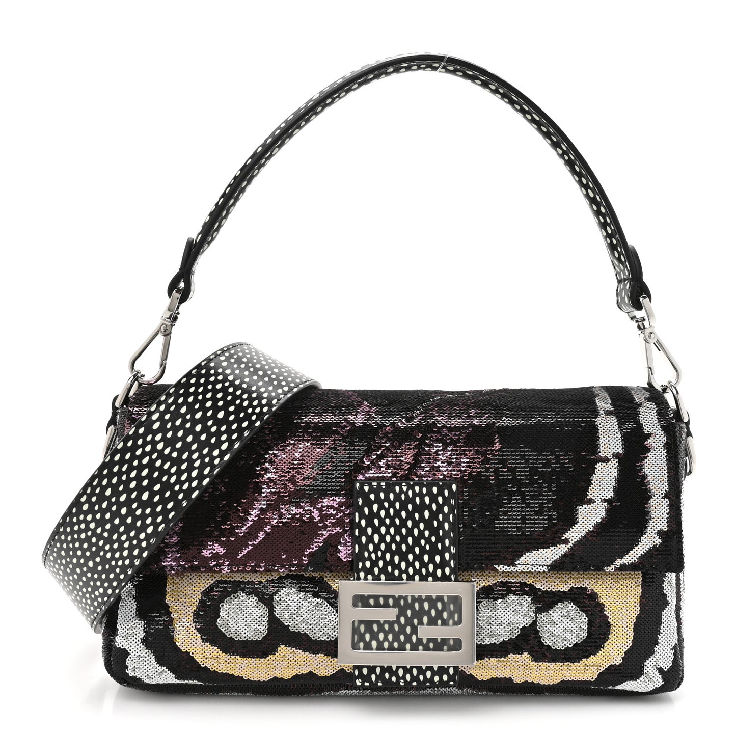 Night Butterfly Sequin Baguette Black Multicolor