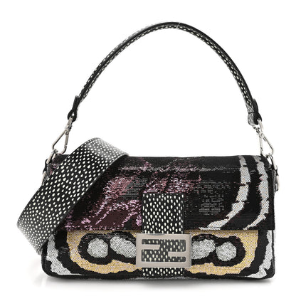 Fendi Night Butterfly Sequin Baguette Black Multicolor 1 of 10