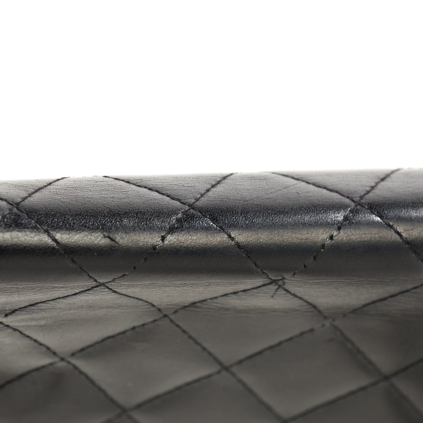 Calfskin Quilted Cambon Wallet On Chain WOC Black