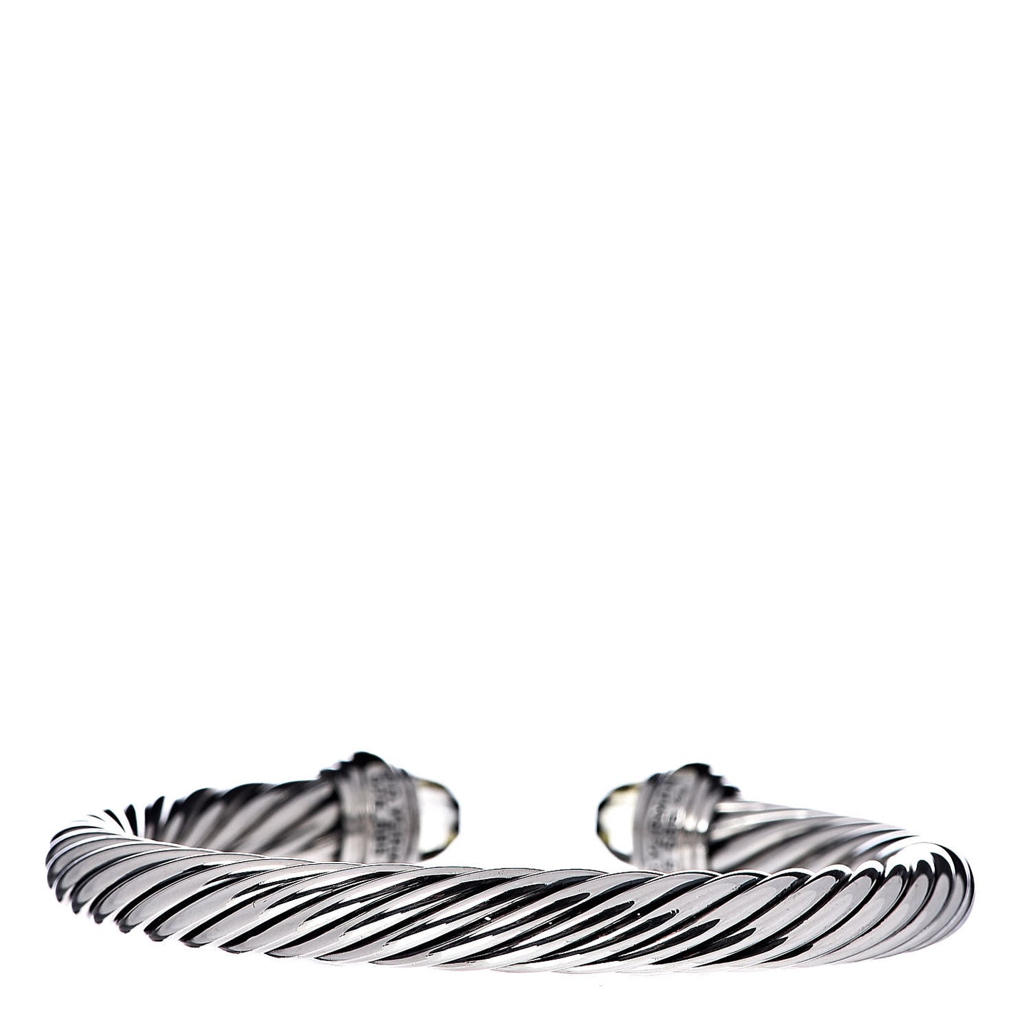 Sterling Silver 14K Yellow Gold Prasiolite 7mm Cable Classics Bracelet