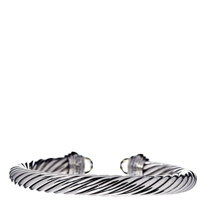 David Yurman Sterling Silver 14K Yellow Gold Prasiolite 7mm Cable Classics Bracelet 3 of 4