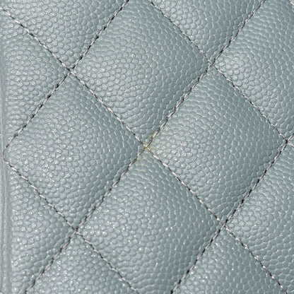 Chanel Iridescent Caviar Quilted Medium Double Flap Light Blue 12 of 13