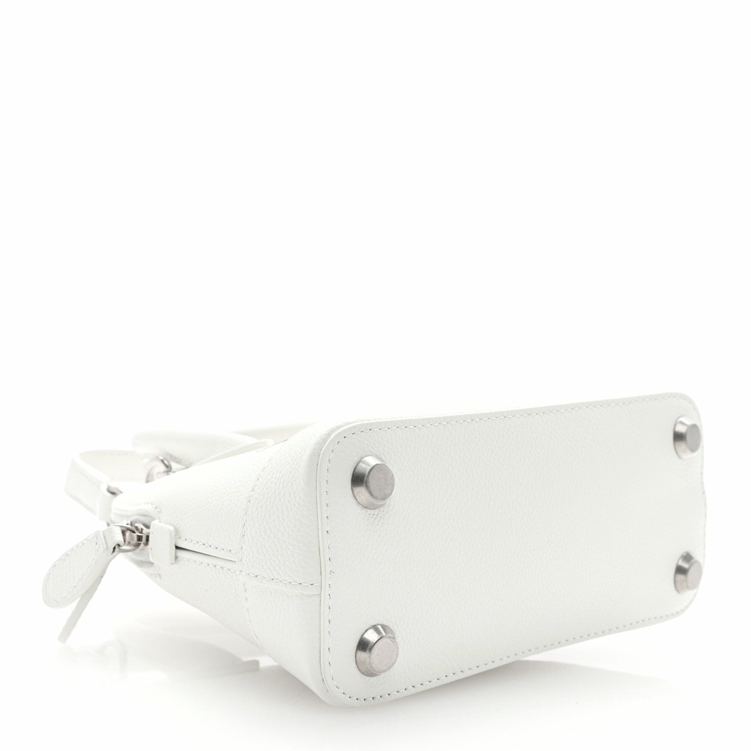 Balenciaga Grained Calfskin XXS Ville Top Handle Bag White Black 4 of 8