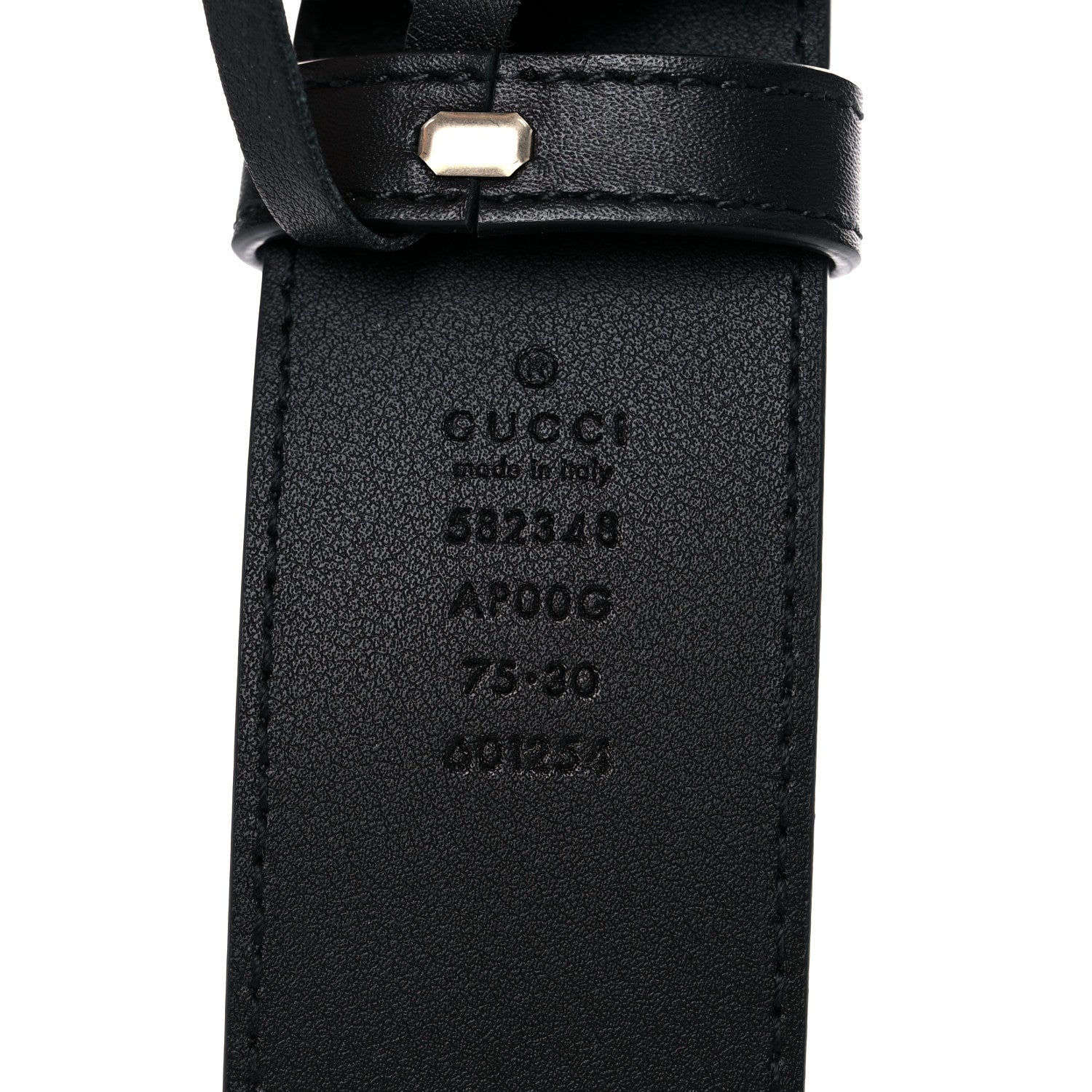 Gucci Moon Calfskin Scales Double G 40mm Belt 75 30 Black 3 of 5