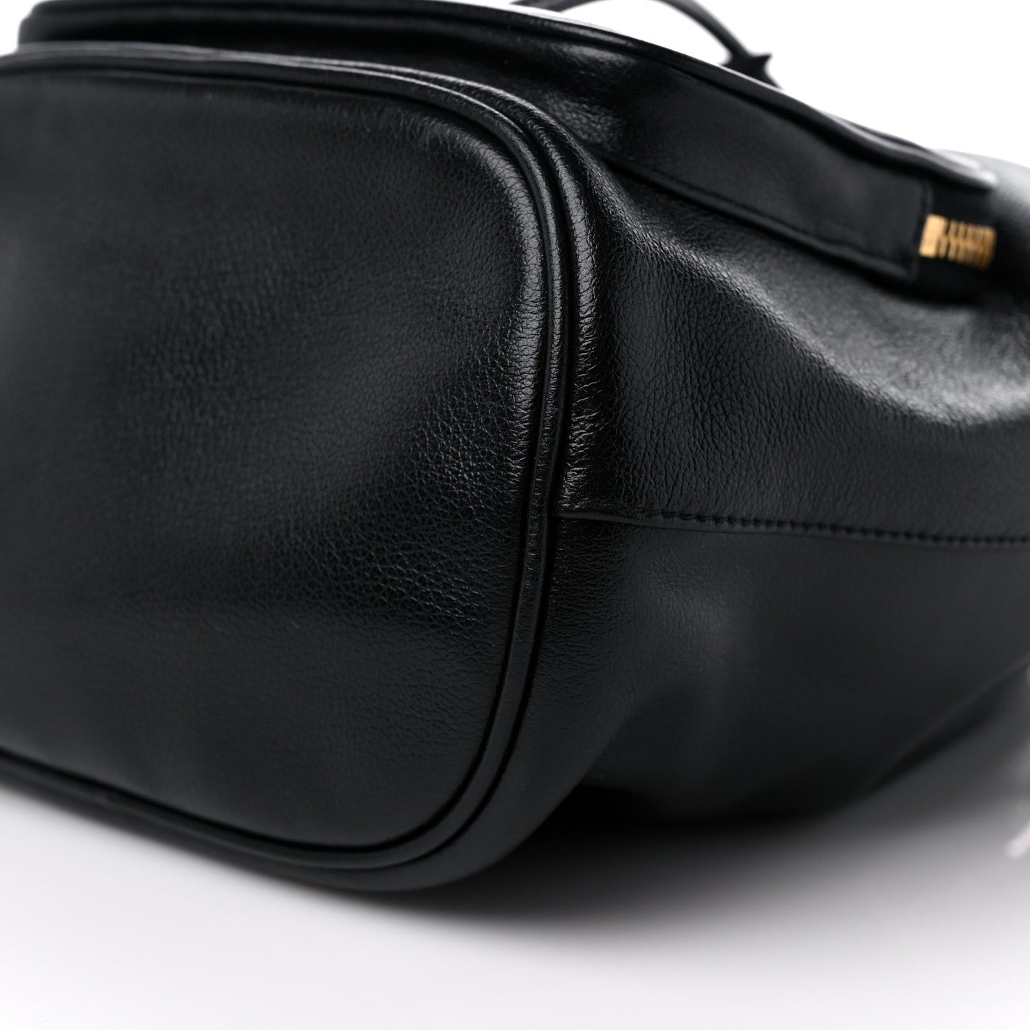 Prada Glace Calfskin Embossed Secchiello Bucket Bag Black 9 of 9